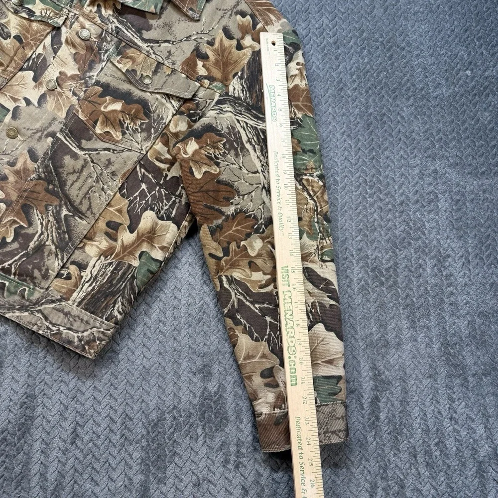 Vintage Wrangler Rugged Wear Camo Jacket Advantage Men's XL Denim Trucker USA
